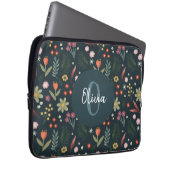 Elegant floral und modern monogram botanisch laptopschutzhülle (Vorne Rechts)