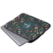 Elegant floral und modern monogram botanisch laptopschutzhülle (Vorne Knopf)
