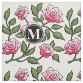Elegant Floral und Monogramm Stoff (Muster)