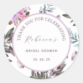 Elegant Floral Vielen Dank Brautparty Runder Aufkleber