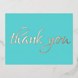 Elegant Floral Vielen Dank Pink Gold Folie Einladungspostkarte