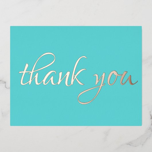 Elegant Floral Vielen Dank Pink Gold Folie Einladungspostkarte (Vorderseite)