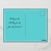 Elegant Floral Vielen Dank Pink Gold Folie Einladungspostkarte (Rückseite)