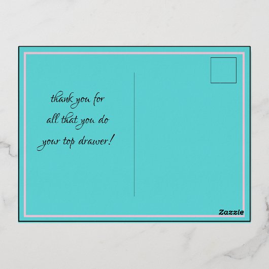 Elegant Floral Vielen Dank Pink Gold Folie Einladungspostkarte (Rückseite)