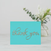 Elegant Floral Vielen Dank Pink Gold Folie Einladungspostkarte (Stehend vorne)