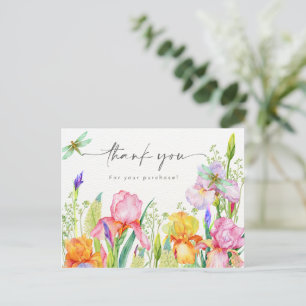 Elegant Floral Vielen Dank Postcard Postkarte