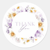Elegant Floral Vielen Dank Sticker (Vorderseite)