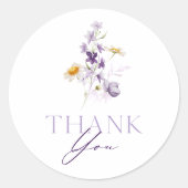 Elegant Floral Vielen Dank Sticker (Vorderseite)