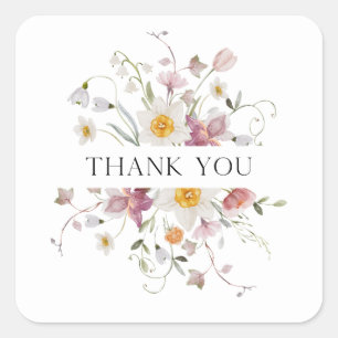 Elegant Floral Vielen Dank Sticker