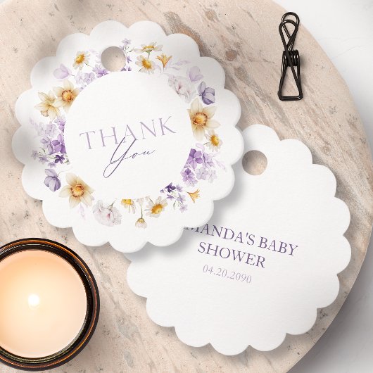 Elegant Floral Vielen Dank Tag Geschenkanhänger