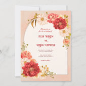 Elegant Floral Vintag Boho Hochzeit Einladung (Vorderseite)