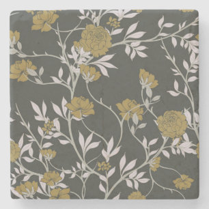 Elegant floral: Vintage-Musterdesign. Steinuntersetzer