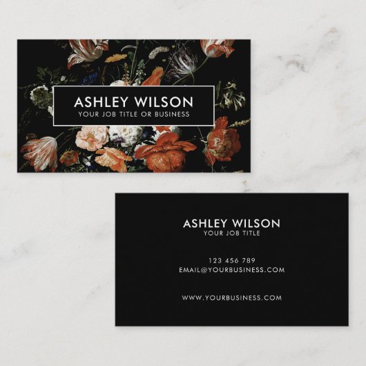 Elegant Floral Visitenkarte (Vorne/Hinten)