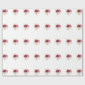Elegant Floral Watercolor Birthday Wrapping Paper Geschenkpapier (Flach)