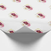 Elegant Floral Watercolor Birthday Wrapping Paper Geschenkpapier (Ecke)