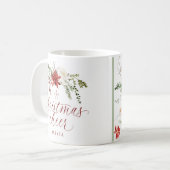 Elegant Floral Watercolor Greenery Christmas Kaffeetasse (Vorderseite Links)