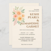 Elegant Floral Watercolor Wedding Invite Einladung (Vorne/Hinten)