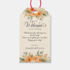 Elegant Floral Watercolor Wedding Welcome Gift Tag Geschenkanhänger