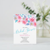 Elegant floral watercolour bridal shower einladung (Stehend Vorderseite)