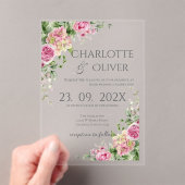 Elegant Floral Wedding Acrylic Invitation Acryleinladungen (Insitu (Handheld))