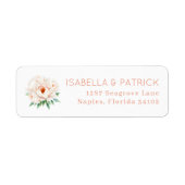 Elegant Floral Wedding Address Label (Vorne)