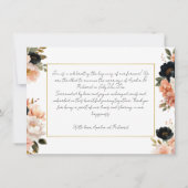 Elegant Floral Wedding Announcement Card Einladung (Rückseite)