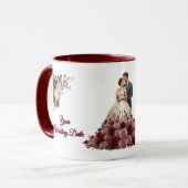 Elegant Floral Wedding Couple Coffee Mug Tasse (Vorderseite Links)