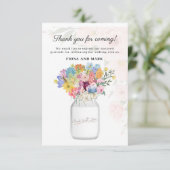 Elegant Floral Wedding Dankeschön Nachricht (Stehend Vorderseite)