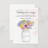 Elegant Floral Wedding Dankeschön Nachricht (Vorne/Hinten)