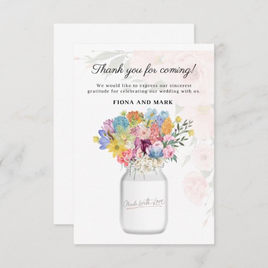 Elegant Floral Wedding Dankeschön Nachricht (Vorne/Hinten)