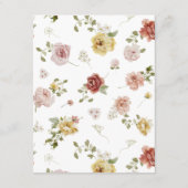 Elegant Floral Wedding Details Begleitkarte (Rückseite)