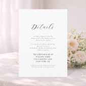 Elegant Floral Wedding Details Card | Double-Sided Einladung