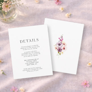 Elegant Floral Wedding Details Card RSVP Karte