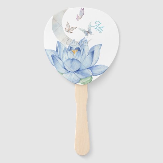 Elegant Floral Wedding Hand Fans - Mr & Mrs. Set Fächer (Vorderseite)