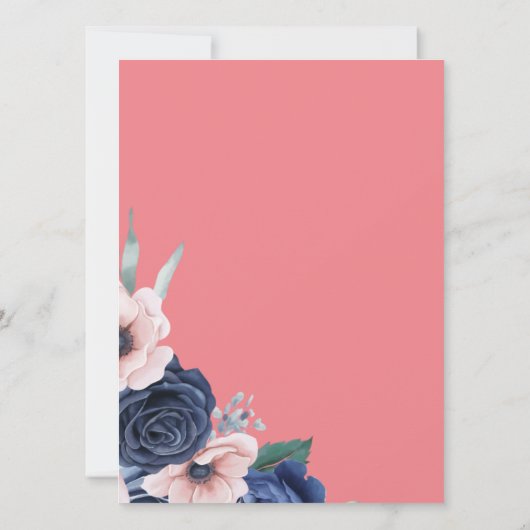 Elegant Floral Wedding Inlusion Einladung (Rückseite)