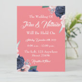 Elegant Floral Wedding Inlusion Einladung (Stehend Vorderseite)