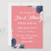 Elegant Floral Wedding Inlusion Einladung (Vorderseite)