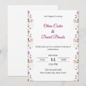 Elegant Floral Wedding Invitation Card Einladung (Vorne/Hinten)