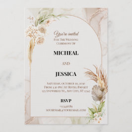 Elegant Floral Wedding Invitation Card Einladung