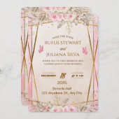 Elegant Floral Wedding Invitation Card Einladung (Vorne/Hinten)