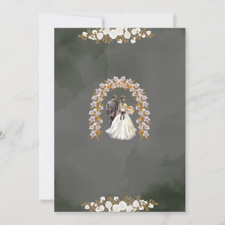 Elegant Floral Wedding Invitation Card Einladung