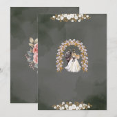 Elegant Floral Wedding Invitation Card Einladung (Vorne/Hinten)