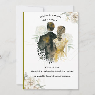 Elegant Floral Wedding Invitation Card Einladung