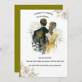 Elegant Floral Wedding Invitation Card Einladung (Vorne/Hinten)