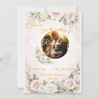 Elegant Floral Wedding Invitation Card Einladung