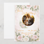Elegant Floral Wedding Invitation Card Einladung (Vorne/Hinten)
