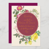 Elegant Floral Wedding Invitation Card Einladung (Vorne/Hinten)