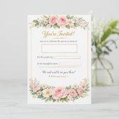 Elegant Floral Wedding Invitation Card Template (Stehend Vorderseite)