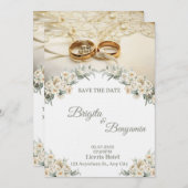 Elegant Floral Wedding Invitation – Customizable Einladung (Vorne/Hinten)