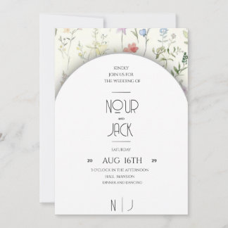 Elegant Floral Wedding Invitation – Customizable W Einladung